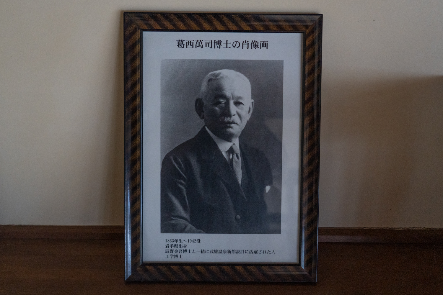 武雄温泉 新館 南拾弐畳ノ間 床の間 葛西萬司の肖像画