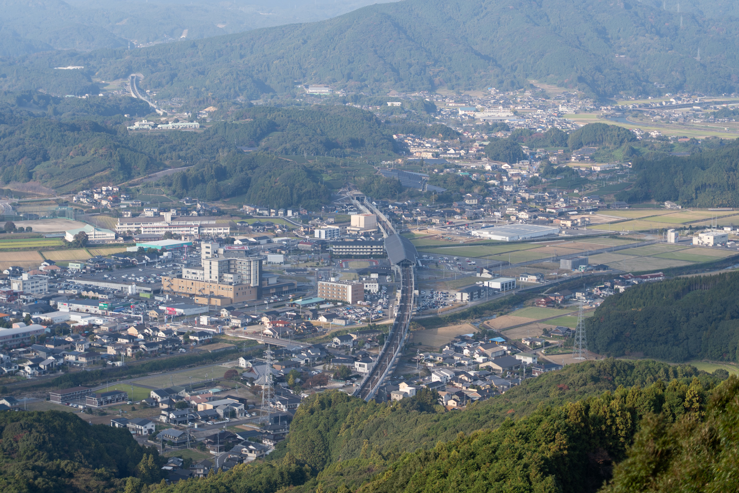 立岩展望台 展望台からの見た嬉野温泉駅